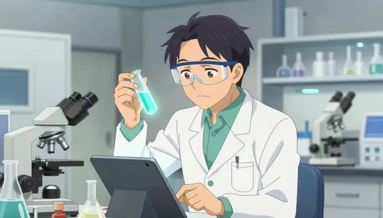 Visual representation of "scientist" - A person who studies or works in science, especially with great knowledge.