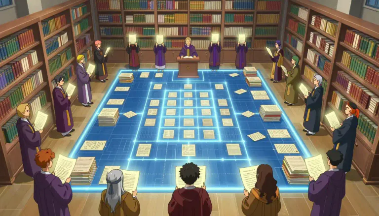 Visual representation of "codification" - The process of arranging laws or rules according to a system or plan.