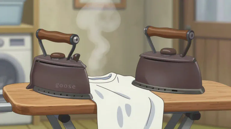 Visual representation of "goose" - A device used for pressing and ironing clothes.