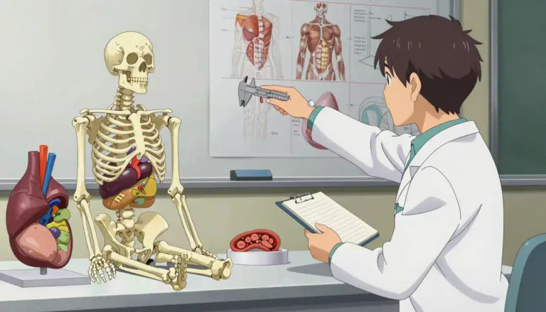 Visual representation of "anatomist" - A person who studies or teaches the science of anatomy, the science that studies the structure of organisms including their systems, organs, and tissues.