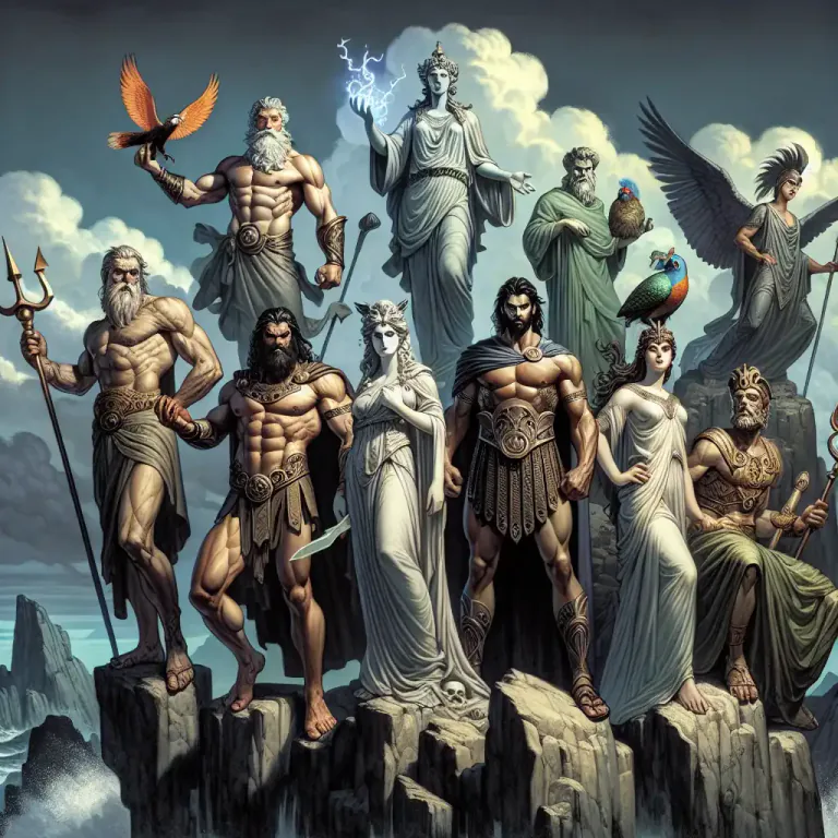 Visual representation of "pantheon" - All the gods of a particular people or religion considered as a group.