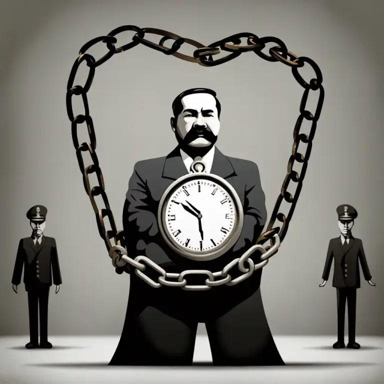 Visual representation of "dictatorship" - The time period during which someone operates as a dictator