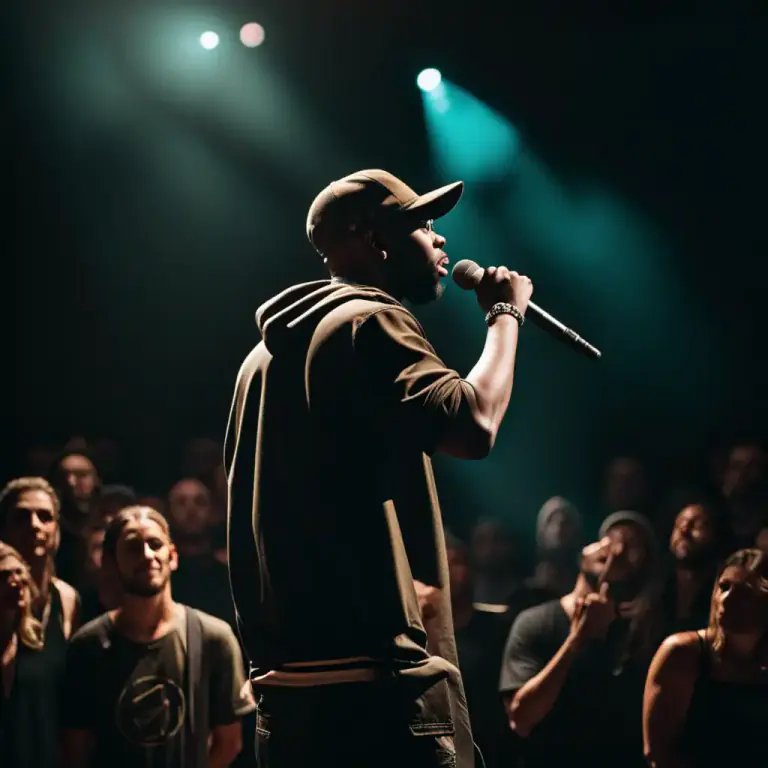 Visual representation of "freestyle" - A type of rap where the words are improvised, or made up on the spot.
