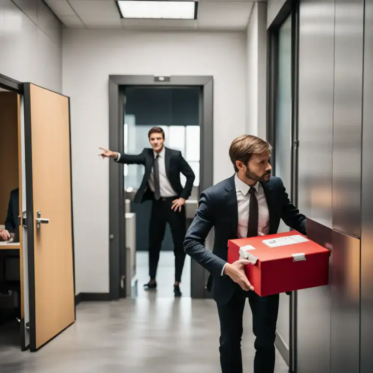 Visual representation of "sack" - To dismiss someone from their job