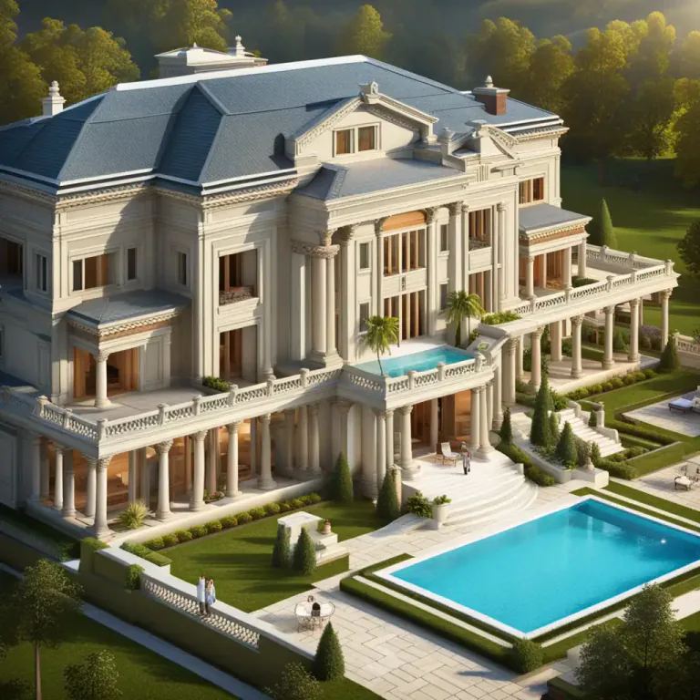 Visual representation of "baronial" - Big and impressive in a grand way