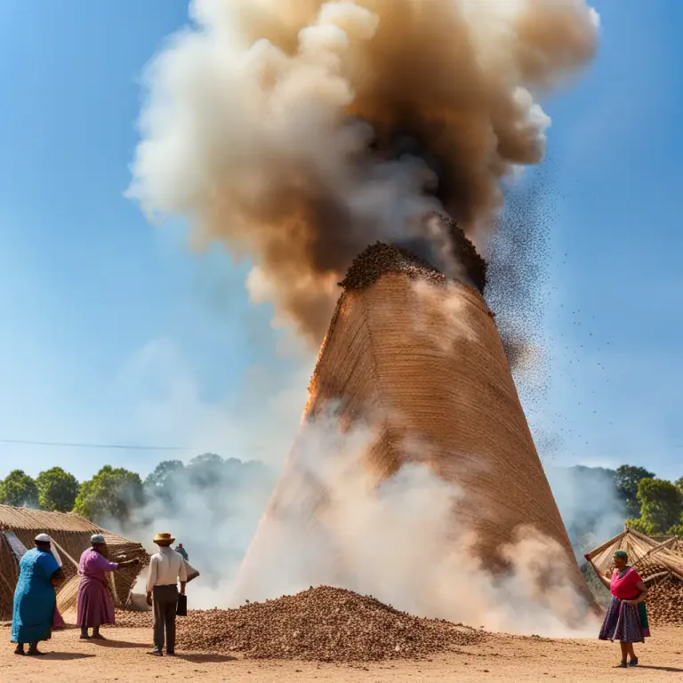 Visual representation of "bonfire" - A large, controlled outdoor fire, used for disposal of waste