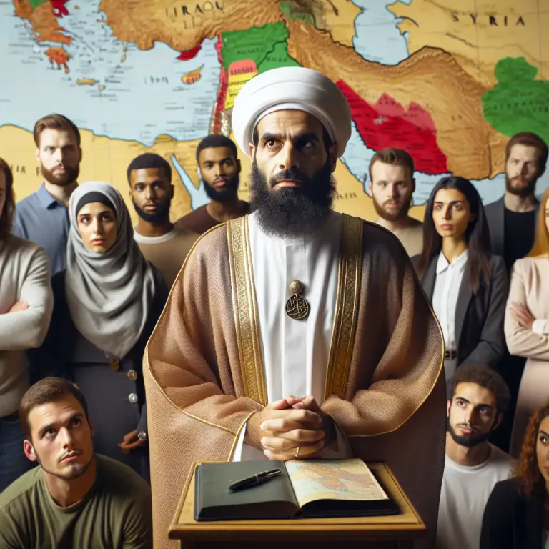 Visual representation of "caliphate" - A geographical area where a caliph, a Muslim leader, has authority.