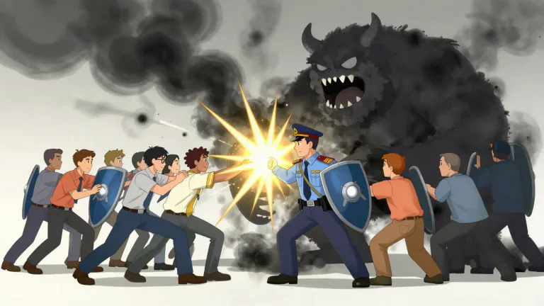 Visual representation of "combat" - To fight against something or someone