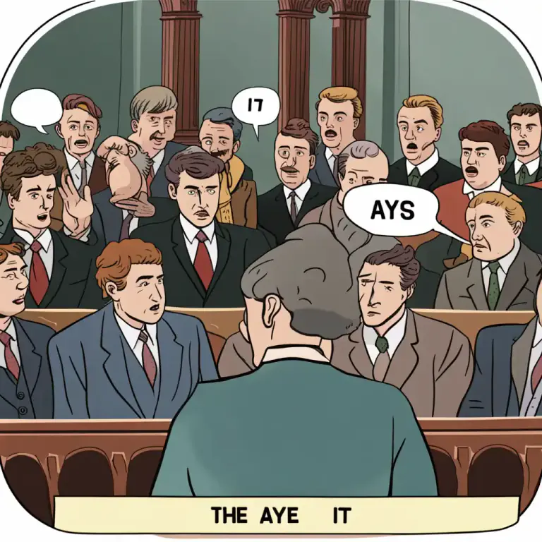Visual representation of "aye" - A vote in favor of something