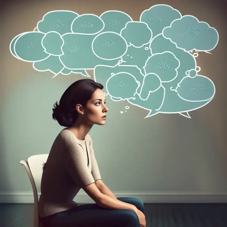 Visual representation of "conversation" - It refers to the private thoughts someone has.