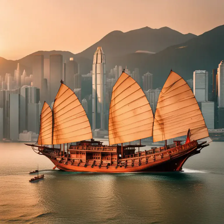 Visual representation of "junk" - A type of ancient Chinese sailing ship.