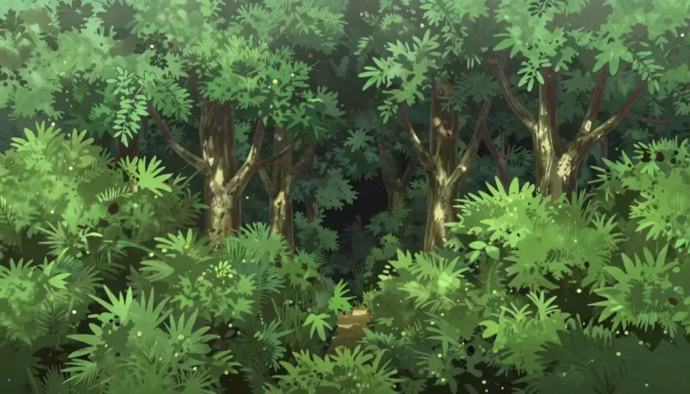 Visual representation of "thicket" - A dense group of bushes or trees