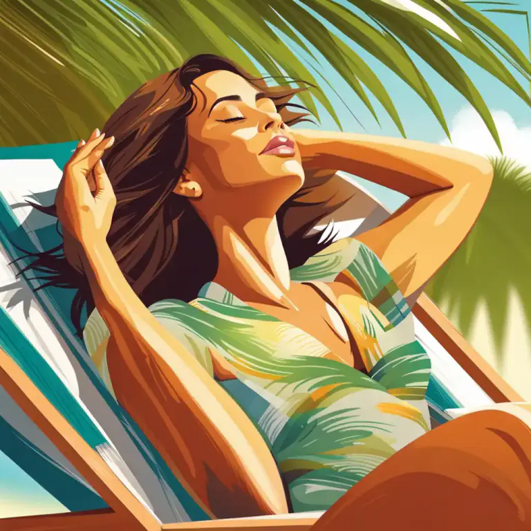 Visual representation of "give yourself up to" - To indulge in or enjoy something without resistance.
