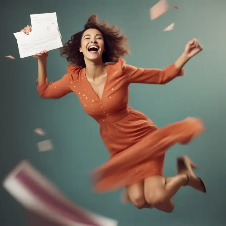 Visual representation of "be jumping up and down" - To express or show extreme excitement, joy, or enthusiasm