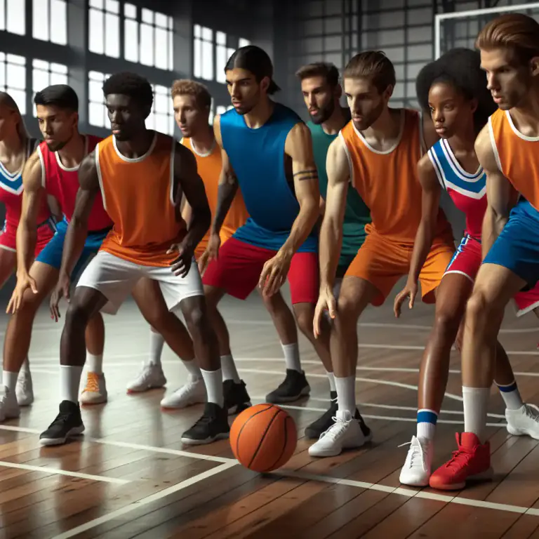 Visual representation of "rondo" - A play in basketball where the ball is continuously passed between players without the opposition touching it