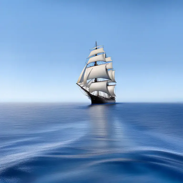 Visual representation of "doldrums" - A part of the ocean, near the equator, where there is often very light wind or calm