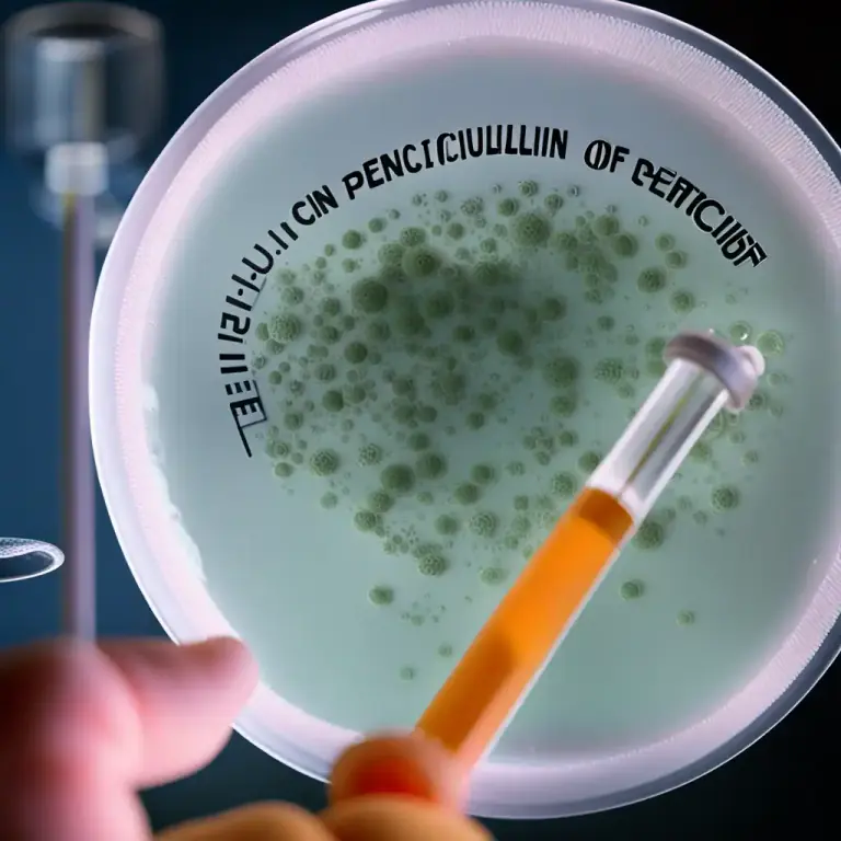 Visual representation of "penicillin" - A group of antibiotics derived from Penicillium fungi.