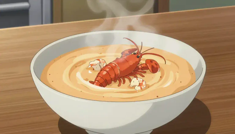 Visual representation of "bisque" - A creamy soup traditionally made from pureed shellfish