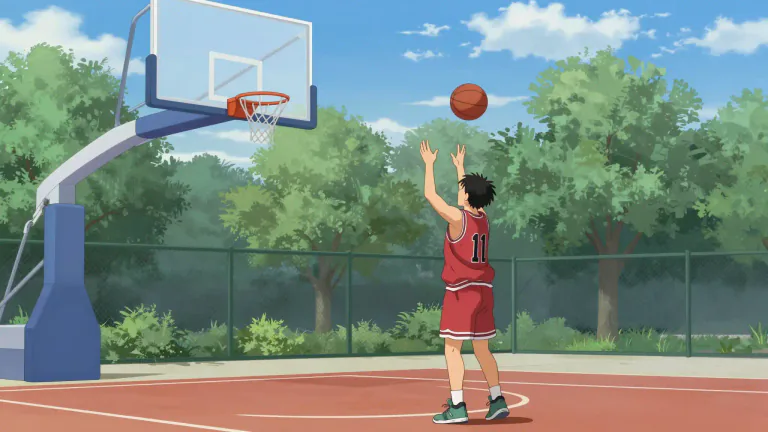 Visual representation of "airball" - A basketball shot that misses both the hoop and backboard.