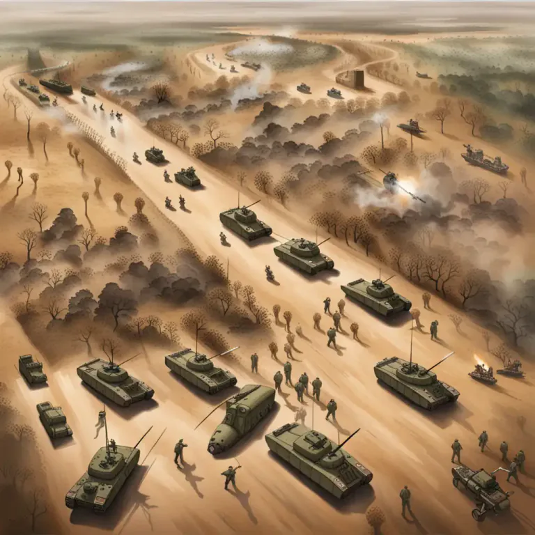 Visual representation of "feint" - In military strategy, a false attack or threat made to distract the enemy.