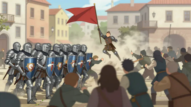Visual representation of "quell" - To stop something, especially by using force