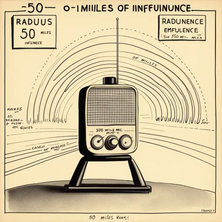 Visual representation of "radius" - A range of action or influence