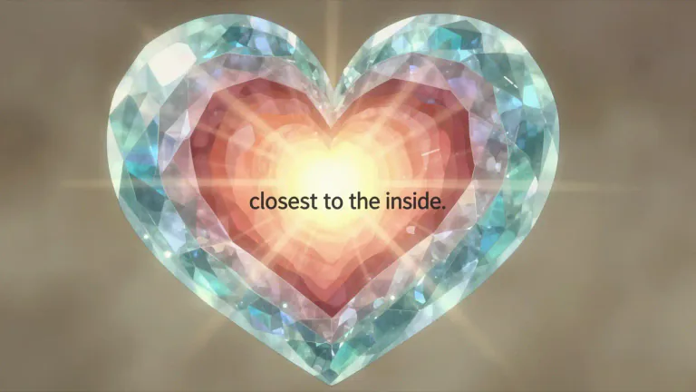 Visual representation of "innermost" - Closest to the center or inside of something.