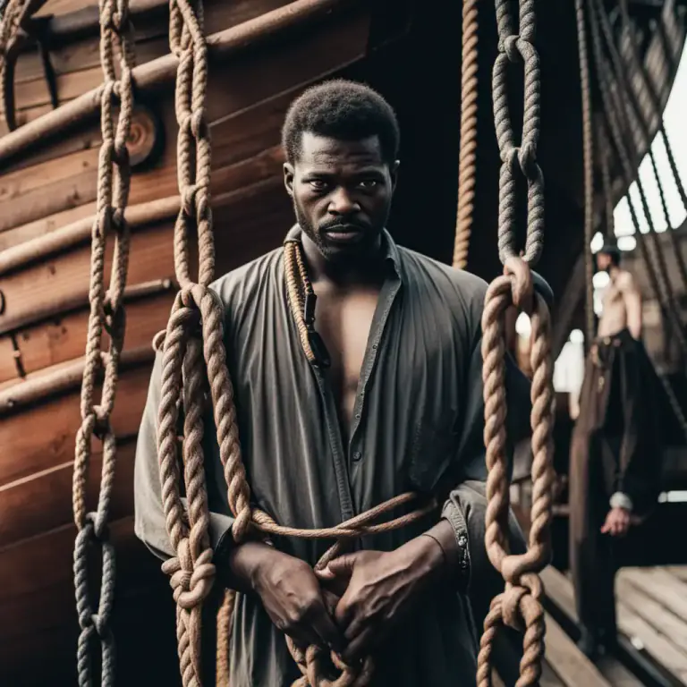 Visual representation of "slaver" - A person who buys and sells slaves, or a ship involved in the slave trade.