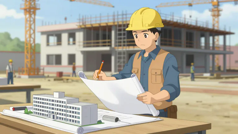 Visual representation of "architect" - A person who designs buildings and often supervises their construction.