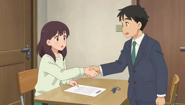 Visual representation of "lease" - A contract for renting something.