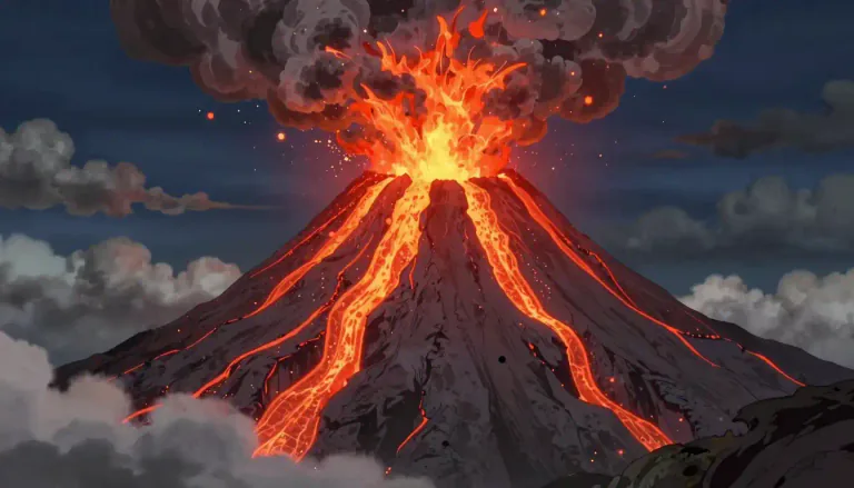 Visual representation of "eruptive" - Something related to, or caused by an eruption