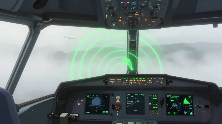 Visual representation of "radar" - A system that uses radio waves to find the position of objects that cannot be seen.