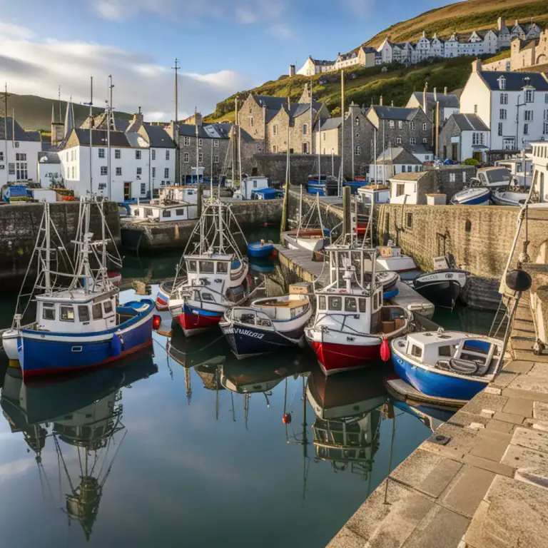 Visual representation of "harbour" - An area of water next to the coast, where ships and boats are kept
