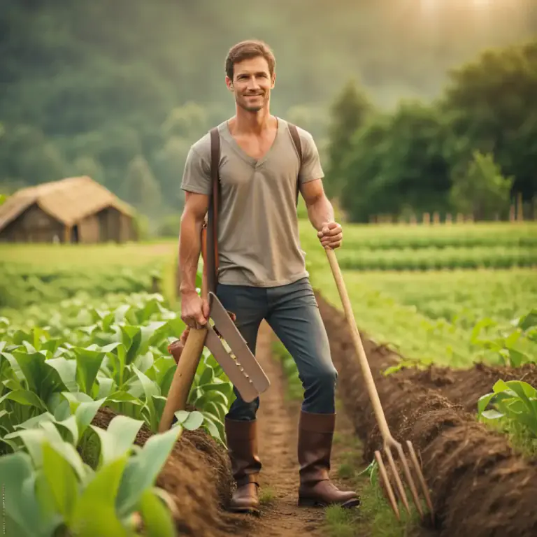 Visual representation of "countryman" - A person who lives in the countryside, often implying an involvement in agricultural activities.