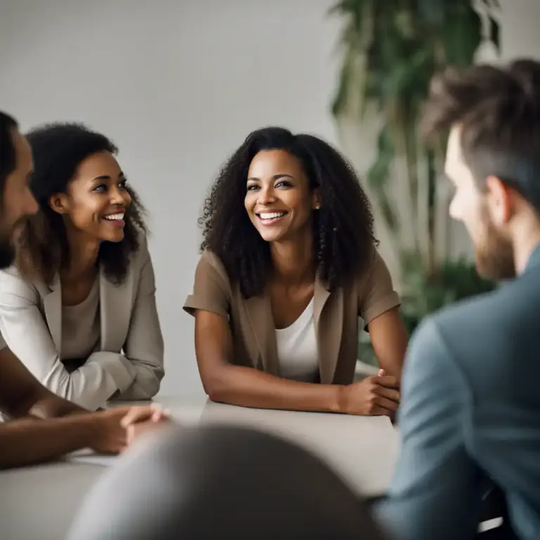 Visual representation of "amiable" - Showing goodwill and having a pleasant manner