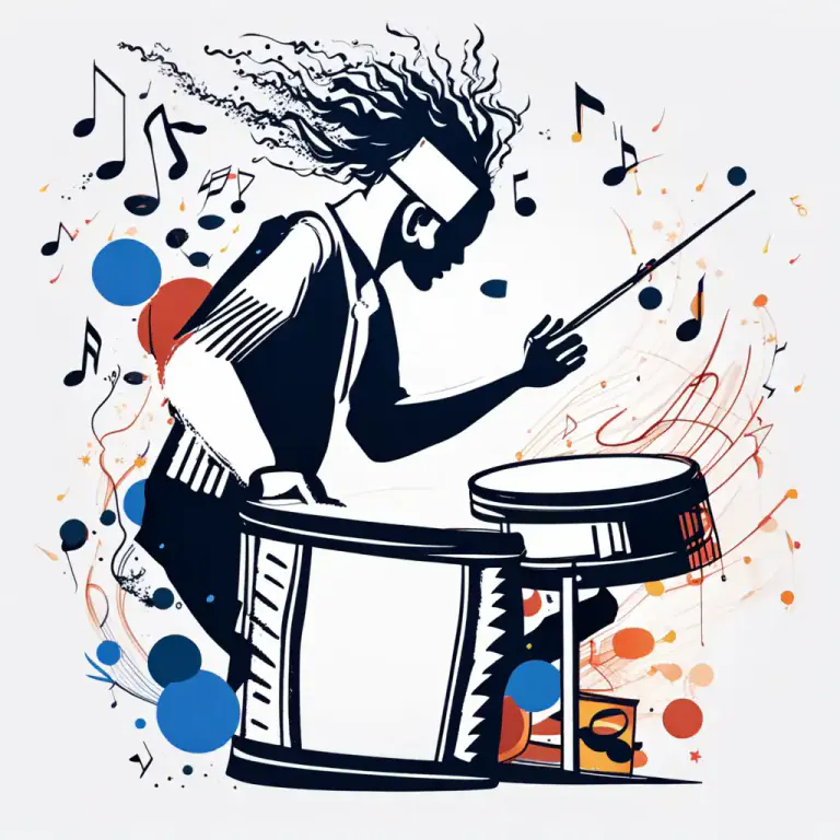 Visual representation of "beat out" - To produce a sound or rhythm by striking something