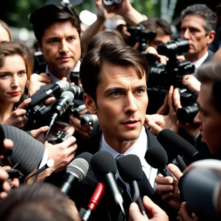 Visual representation of "spotlight" - Intense public attention or scrutiny