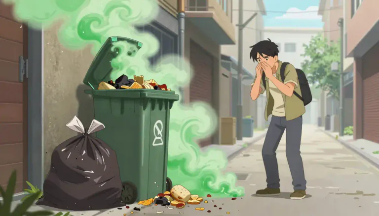 Visual representation of "odiferous" - Emitting an unpleasant smell.