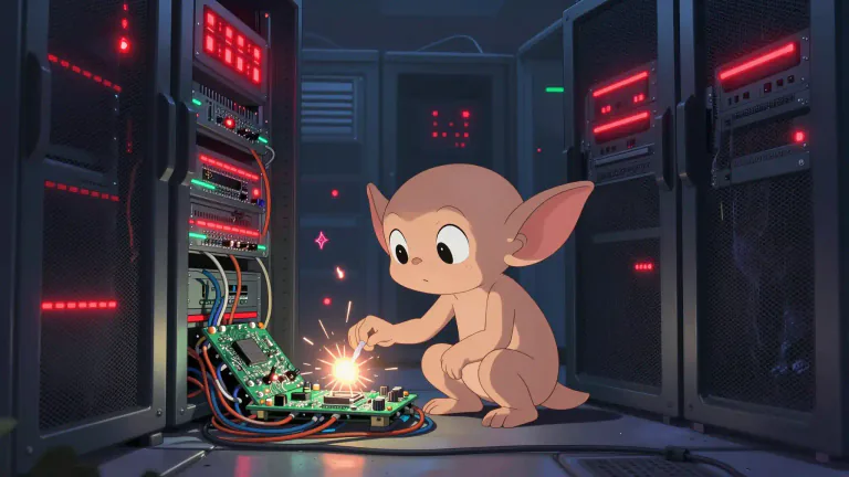 Visual representation of "gremlin" - A term used in some contexts to refer to an imagined cause of trouble, often in technology or complex processes.