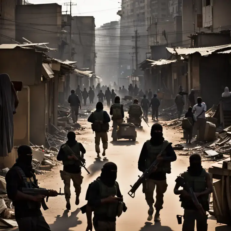 Visual representation of "insurgent" - Rising in opposition or rebellion against a government or leader