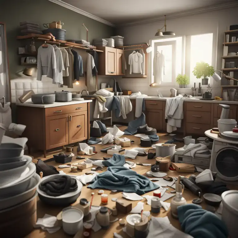 Visual representation of "pigsty" - A very dirty, messy place.