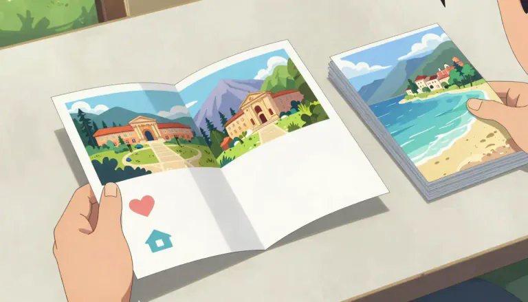 Visual representation of "brochure" - A small book or magazine containing information or pictures about a product or service.