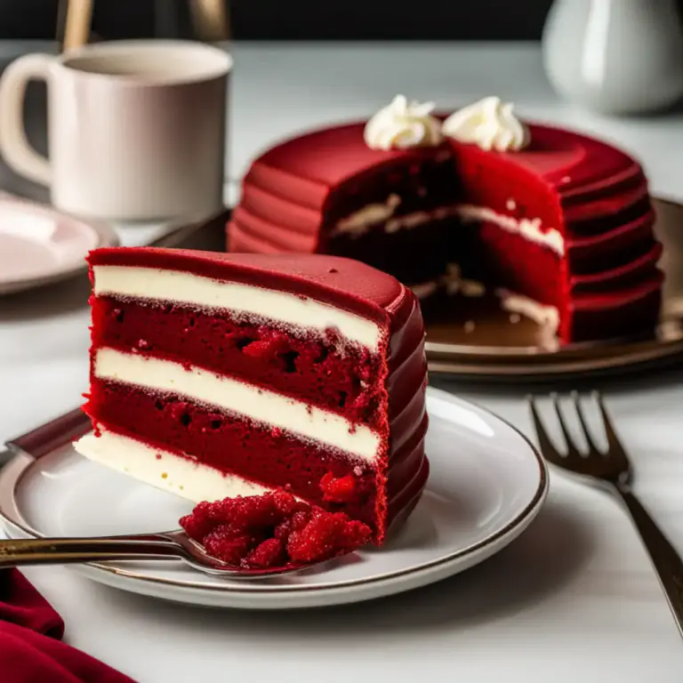Visual representation of "velvet" - A type of cake that is soft and rich like velvet, especially red velvet cake.