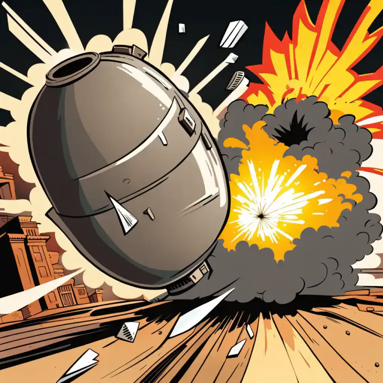Visual representation of "explode" - Blow up or break apart with a sudden and violent release of energy.