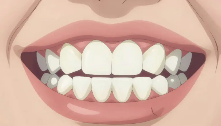 Visual representation of "gum" - The pink flesh in the mouth that your teeth grow from