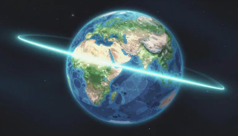 Visual representation of "axis" - An imaginary line around which something rotates