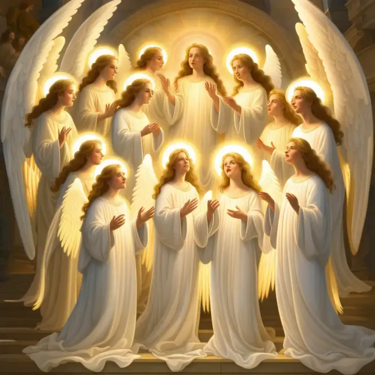 Visual representation of "beatific" - Something that is related to the state of perfect happiness in heaven
