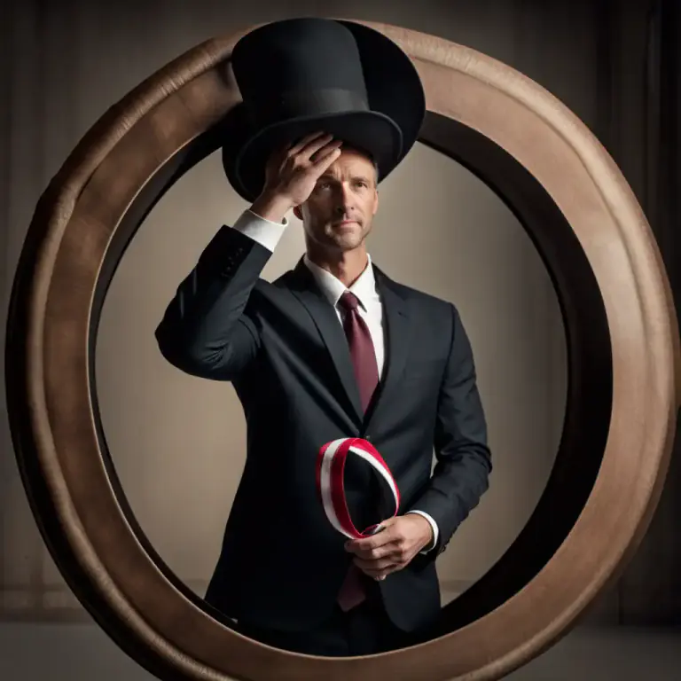 Visual representation of "throw your hat into the ring" - To decide to compete or participate, especially in politics or business