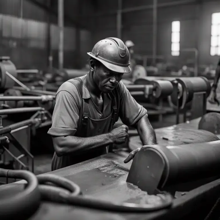 Visual representation of "sweat" - A person who is exploited for hard labor