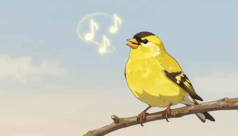 Visual representation of "goldfinch" - A small bird that has yellow feathers and can sing well.